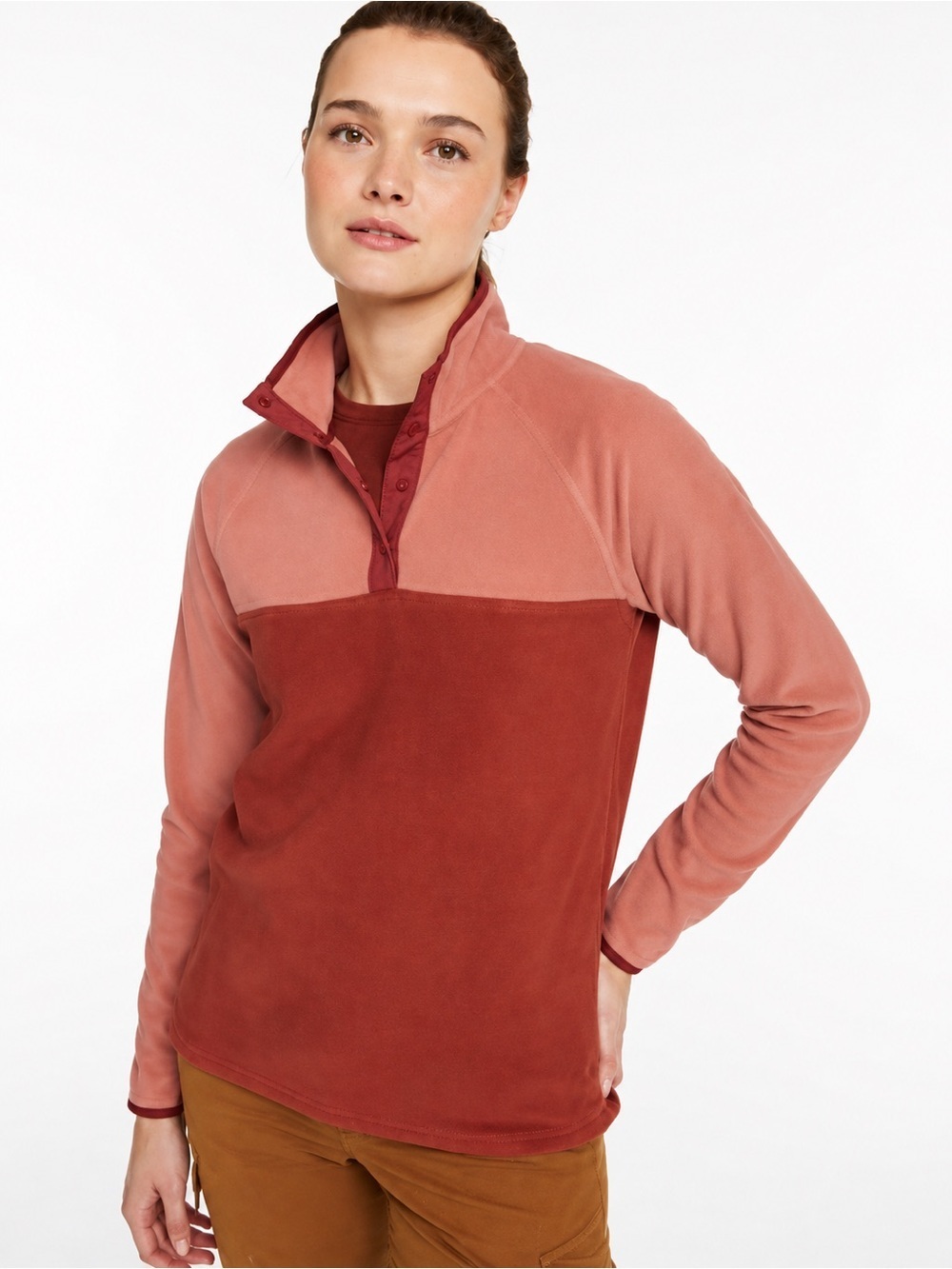 L.L. Bean Fleece Pullover Women Quarter Zip Colorblock  Outdoor Small